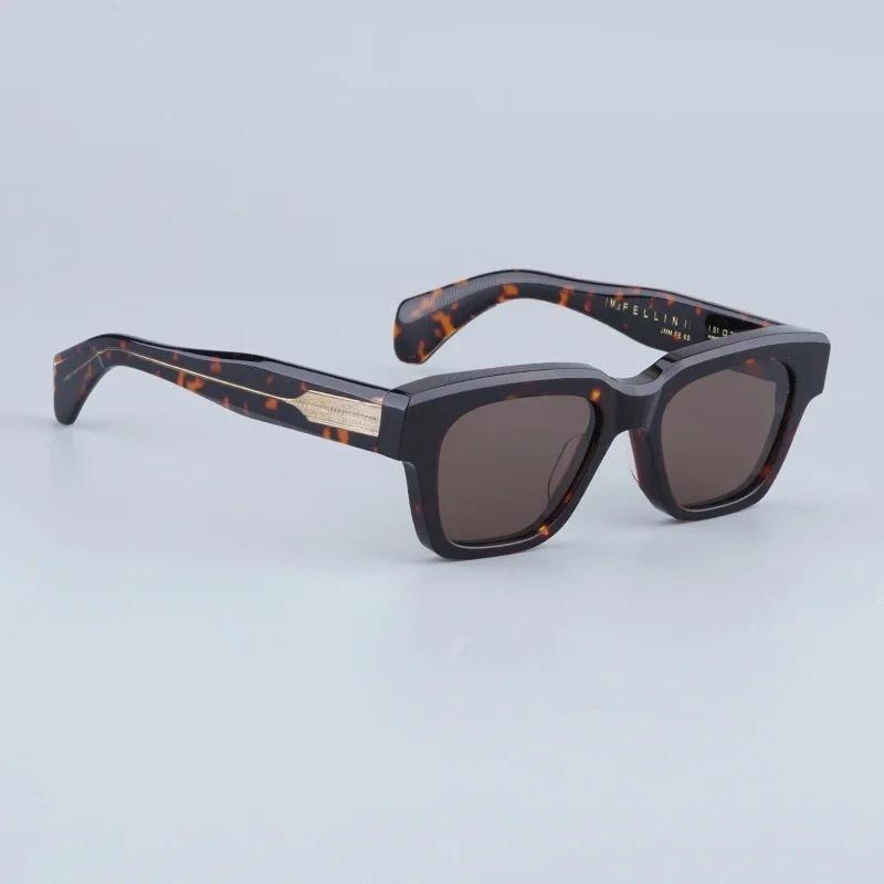 JMM Fellini Sunglasses Square High Quality High Street Punk Uv400 Men and Women Eyeglasses for Optical Prescripiton with Case