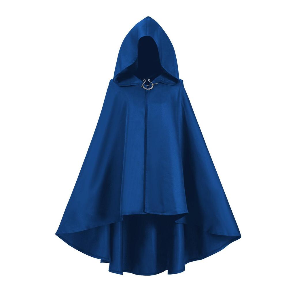 Mantello Medievale da Mago con Cappuccio: Robe Cosplay a Maniche Lunghe 5 Colori
