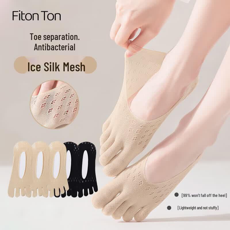 Women s Five-Toe Invisible Low-Cut Summer Socks One Size