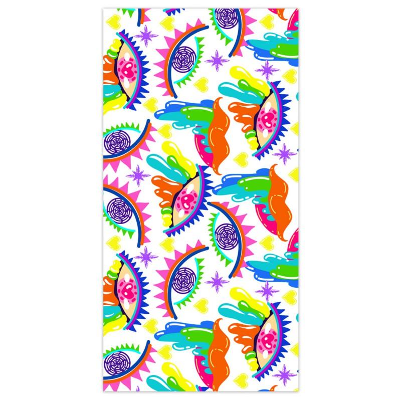 Microfiber Beach Towel With Demon Eye Print Quick Dry Large Size Travel Camping Pool