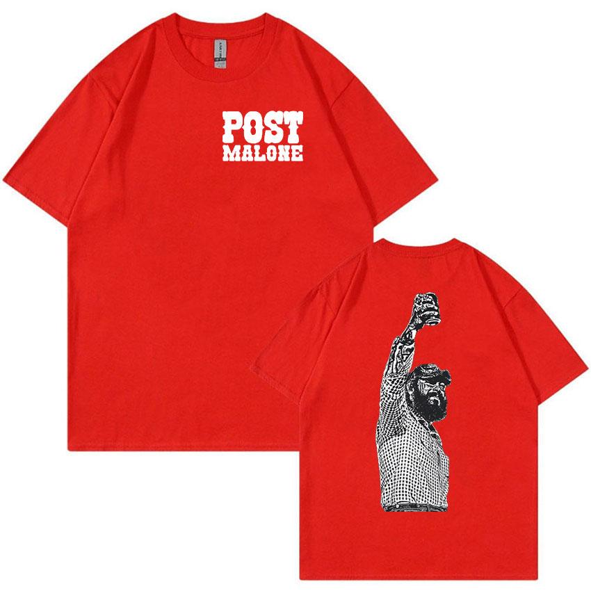 Singer P-Posts M-Malones Print Graphic TShirt Men Hip Hop Fashion Short Sleeve Tshirt Retro Oversize Women Cotton Tee Streetwear