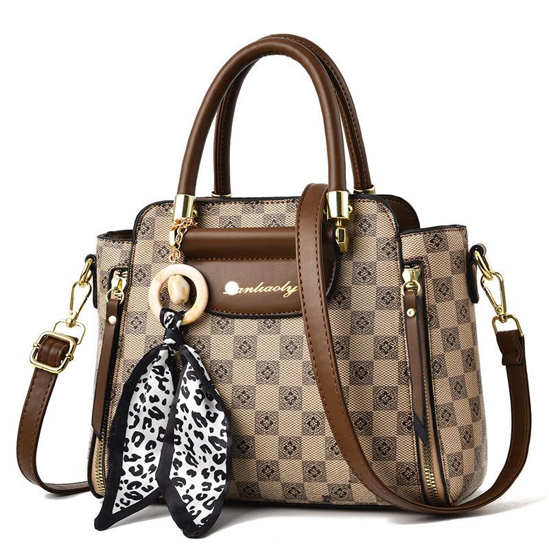 Luxusní kabelka Ženy Šití Wild Messenger Tašky Designér Značka Kostkovaná taška přes rameno Dámské Dámské Totes