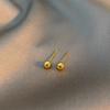 Nischen Design Kleine Kugel Glatte Matte Ohrstecker, Ohrstecker, Ohrlöcher für Frauen, Goldene Bohnen Ohrringe, Ohrringe mit einfachem Temperament