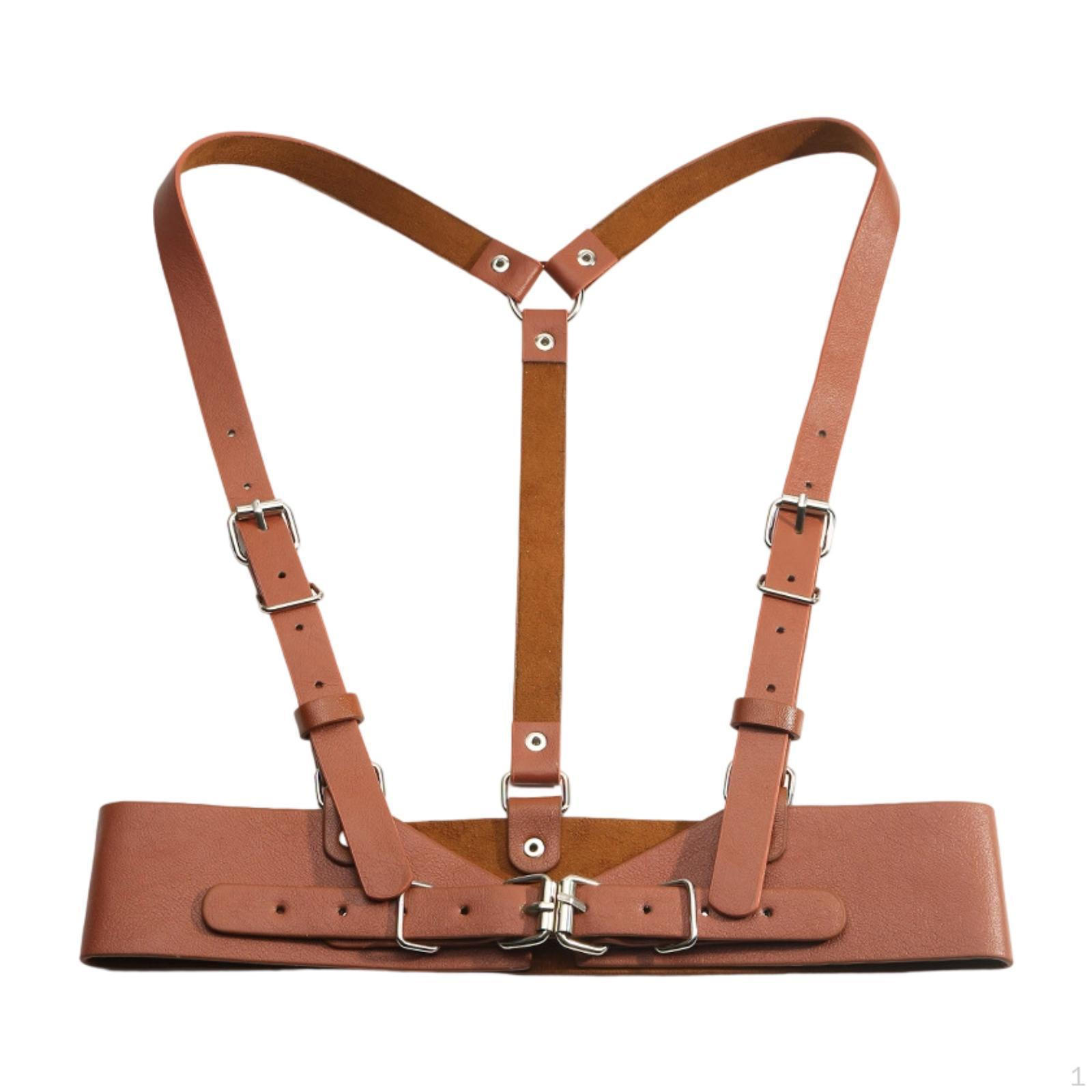 

Регульований пояс-портупея для косплею та рейв-заходів коричневий