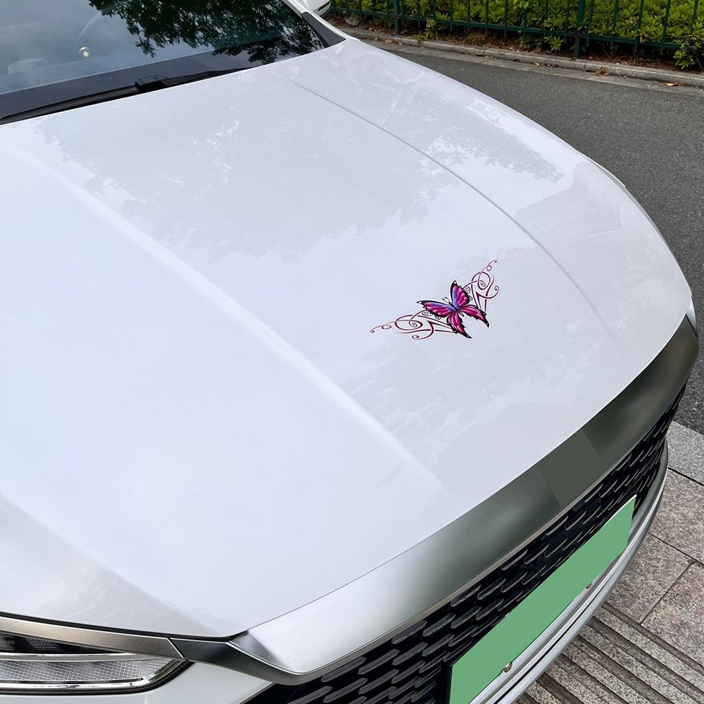 Car Sticker Colorful Butterfly Car Sticker Waterproof Vinyl Decal with Swirl Pattern for Vehicle Body & Window Decoration