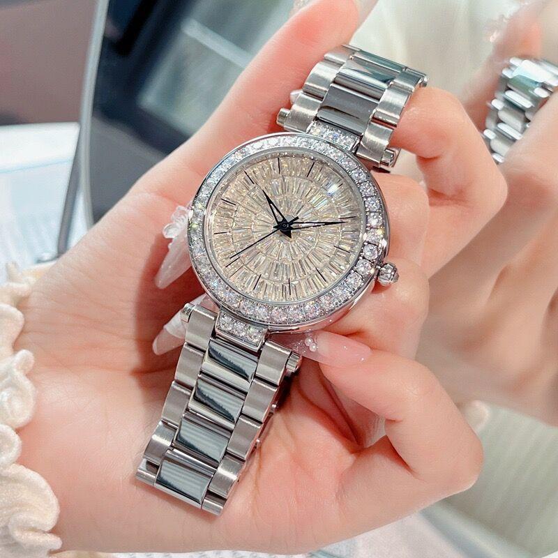9650B Watch Large Dial Ladies Steel Belt Women S Watch Full Diamond