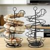 Spiral Egg Holder Kitchen Countertop Fresh Egg Storage Rack Heavy Duty Metal Egg Organizer Skelter Dispenser with Storage Basket