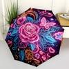 1pc Neon Rose Mandala Automatic Folding Umbrella - Portable Collapsible 8-Rib Umbrella for All Seasons yy251119175