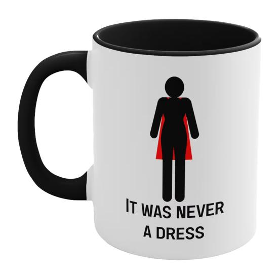 

Персонализированная керамическая кружка для вдохновения женщин «Это никогда не было платьем» Мотивационная кофейная кружка Трендовая посуда Подарок для любителей кофе 300ML чёрный