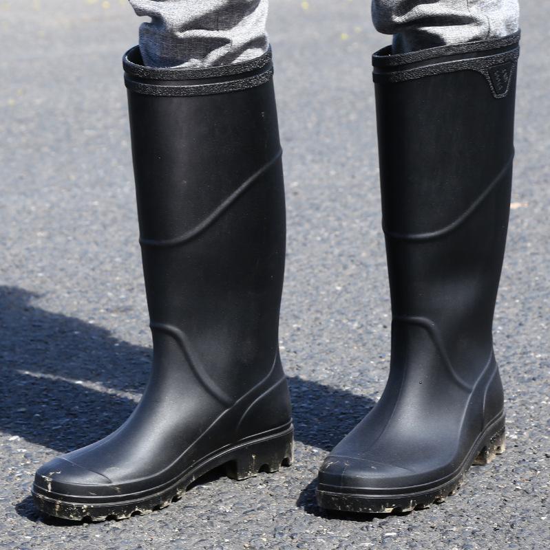 New Men's Long Tube Rain Boots Non-slip Mens Rubber Rainboots High Quality Waterproof Men Water Shoes Male Knee-High Rain Shoes