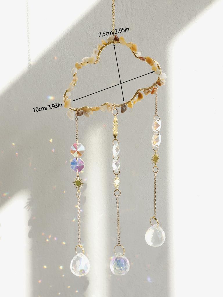 Cloud Suncatcher Wall Hanging Crystal Wind Chime Rainbow Maker Light Catcher Car Accessories Christmas Home Decor Sun Catcher