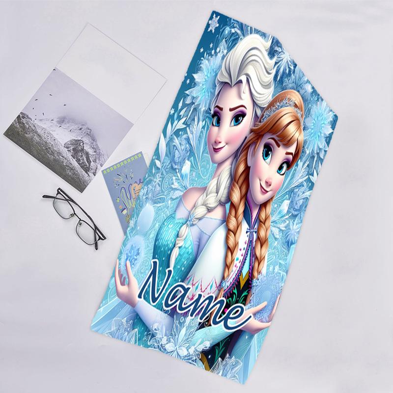 1pc Frozen10 Beach Towel with Custom Name, Beach/Swimming/Bath/Picnic/Camping Towel, Suitable for Seaside Beaches
