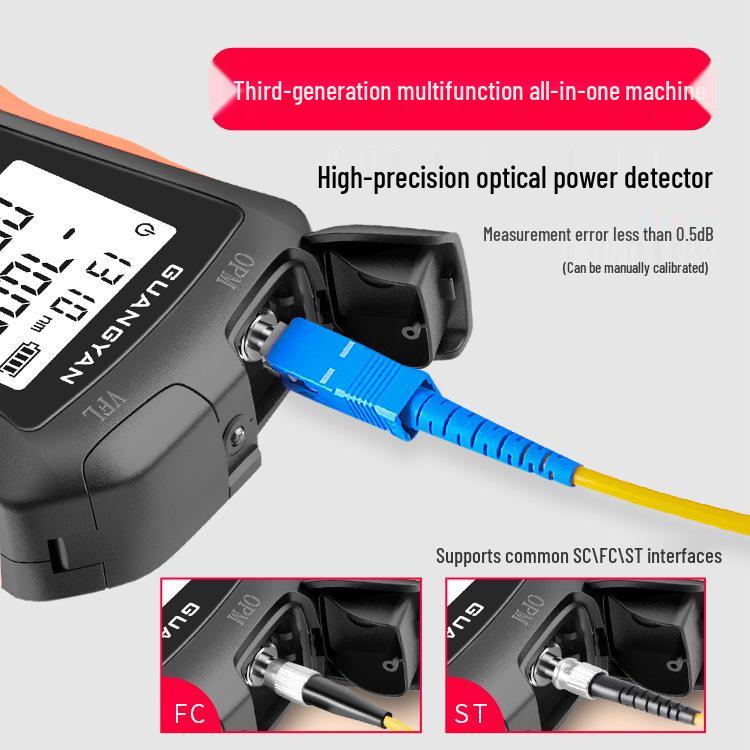 Integrated Optical Power Meter & 5mW Red Light Fiber Pen with 5km Range and Charging Optical Loss Tester