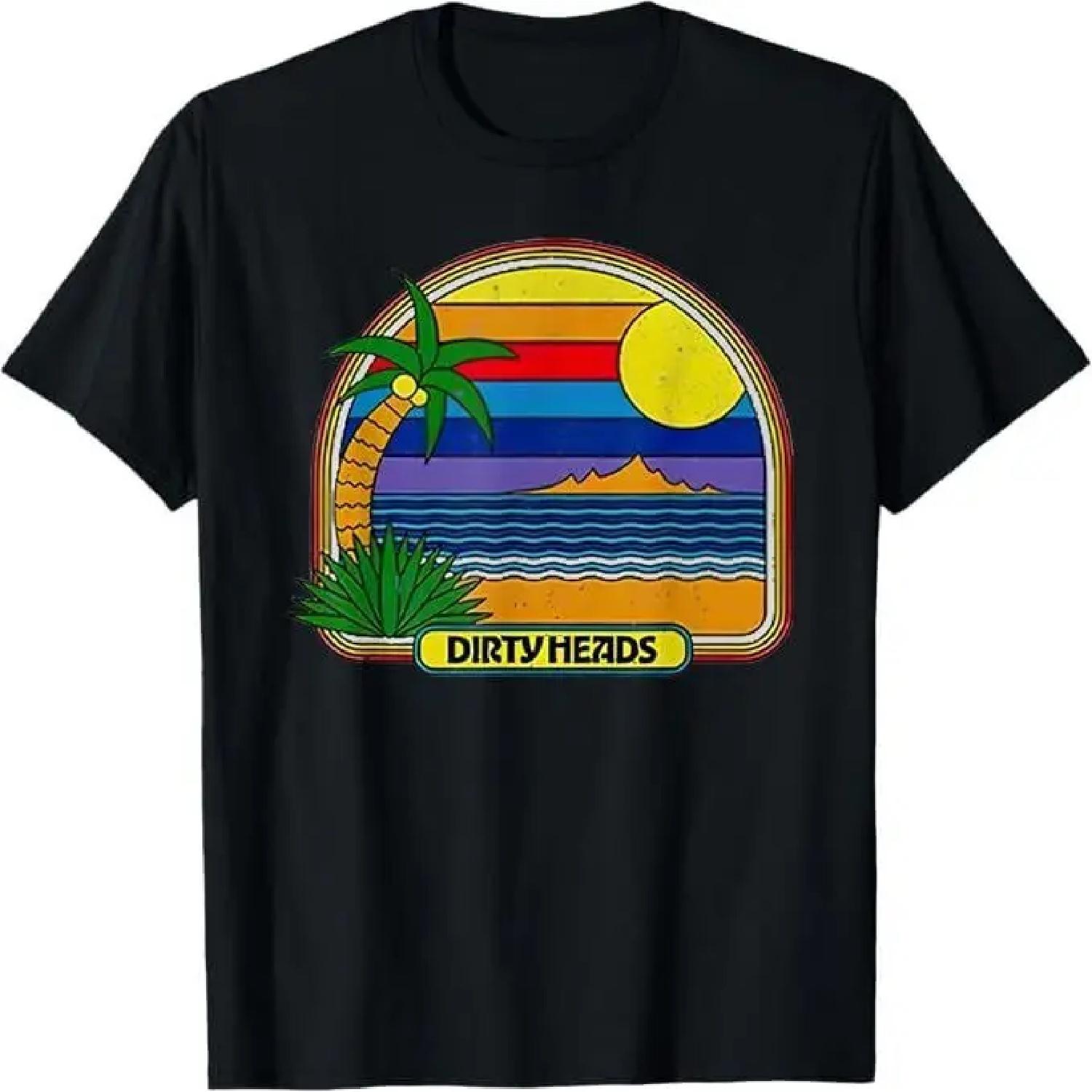 Ретро-футболка Dirty Heads с пляжным принтом, размеры S-5XL XXXXXL разноцветный