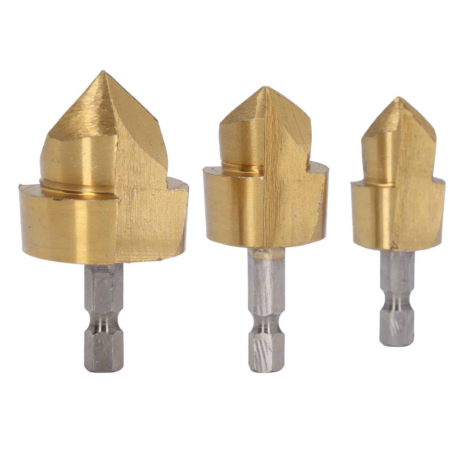 

3 Pcs Set PPR Lifting Drill Bit 1 4 Inch Hex Shank Water Pipe Expansion Drill Puncher Hole Opener Expander