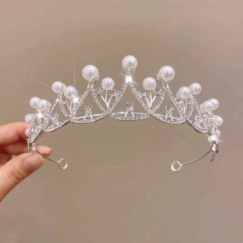 Birthday Crown Headwear Princess High-end Crown Girls Hairpin Headband Children Little Girl Headband Bridal Hair Accessories