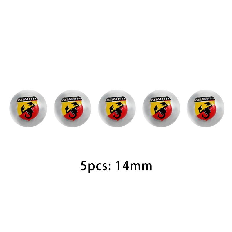 

5/10 pcs For Abarth 14mm Aluminum Car Key Chain Key Case Emblem Badge Key Fob Decoration Auto Key Symbol Sticker Accessories