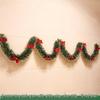 Christmas Ribbon Garland & Ornaments: Rattan, Leaves, Snowflakes & Tinsel for Decoration