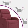 Massage Recliner Chair Wine Red Fabric