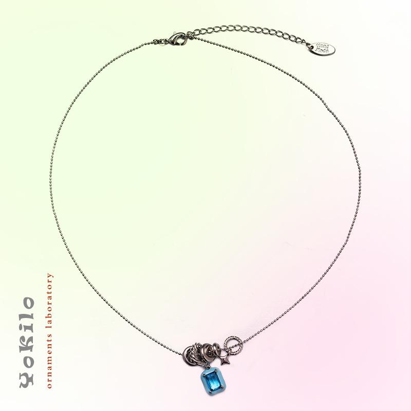 Kore Sevimli Şeker Renkli Dopamin Zirkon Kolye - Solmayan Köprücük Kemiği Zinciri Kadınlar İçin