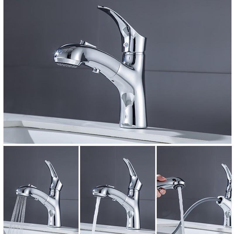 VEMUSE Schwarzer Auszieh-Waschbeckenhahn