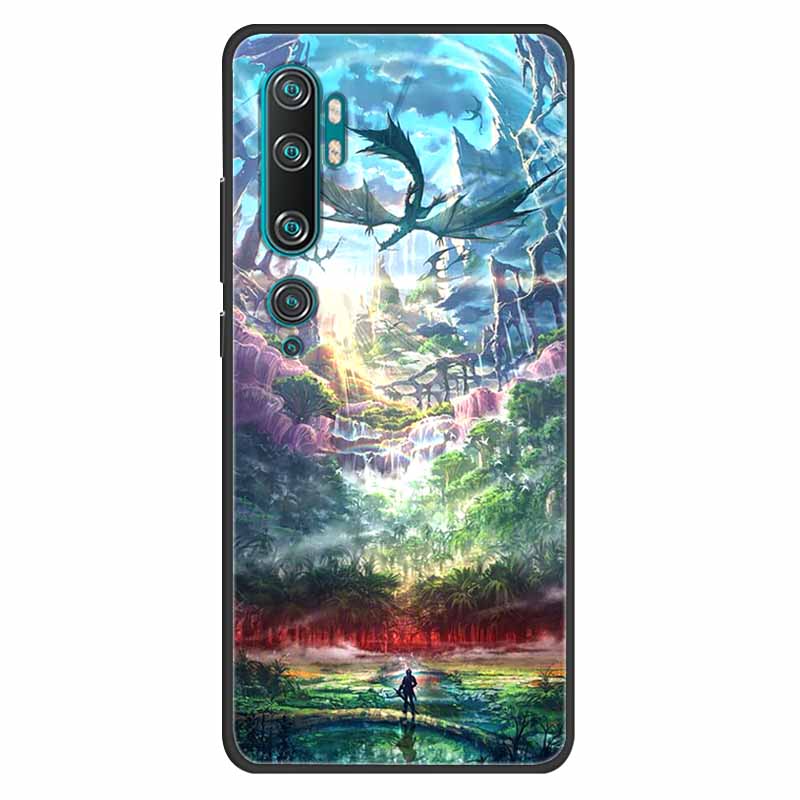 For Xiaomi Mi Note 10 Case Silicone Soft Owl Lion TPU Fashion Back Cover For Xiaomi Mi Note10 Cases Protective Printed Covers