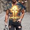 T-shirt Estive con Stampa 3D Croce di Gesù Cristo Uomo Donna Moda Casual Streetwear Oversize Girocollo T-Shirt per Bambini Top Abbigliamento