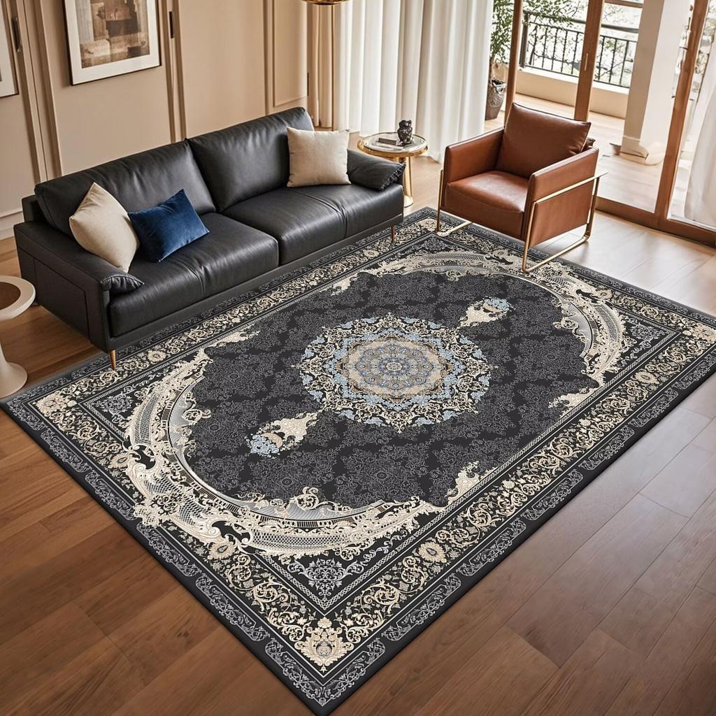 Retro Persian American Carpet Large Area Living Room Decoration Home Ethnic Style Bedroom Rug Cloakroom Lounge Soft Mat Washable