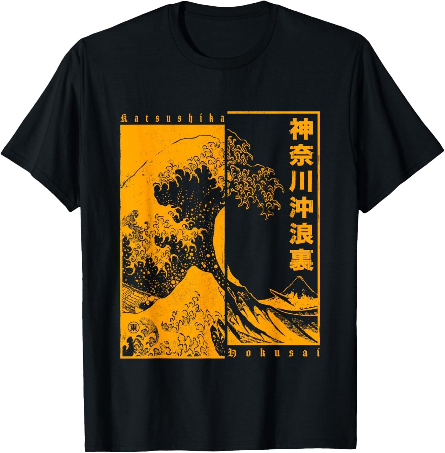 

Hokusai Great Wave Off Kanagawa Japanese Art Aesthetic T-Shirt 5XL різнокольоровий