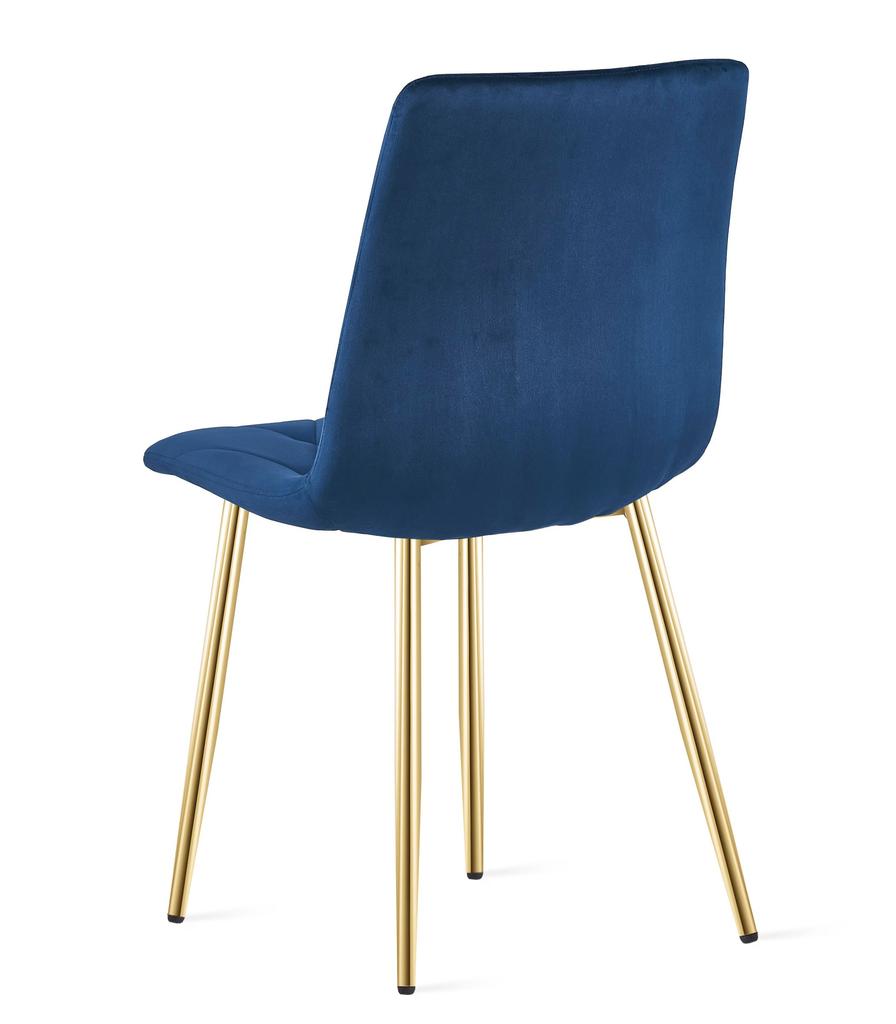 LIBRA chair - navy blue velvet / gold legs x 2