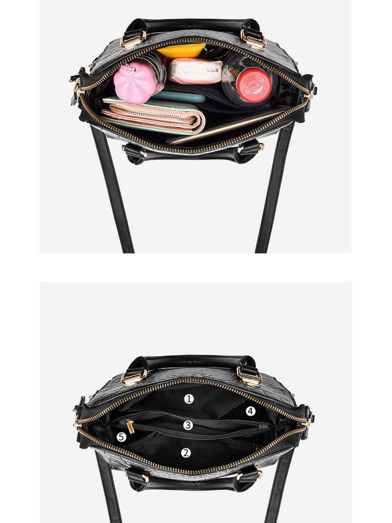 Textured Stone Pattern Korean Style Women's Crossbody Shoulder Handbag