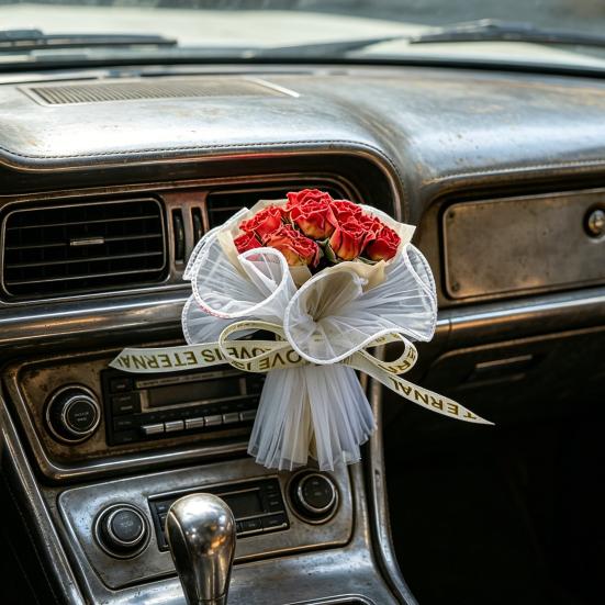 Yousheng Artificial Flower Compact Design Fragrance Deodorizer Romantic Roses Dried Flowers Car Air Vent Freshener Auto Scent
