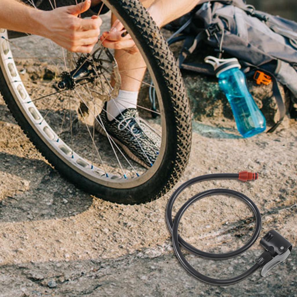 AV Bike Pump Hose Dual Head For Presta And For Woods Type Valve Connection