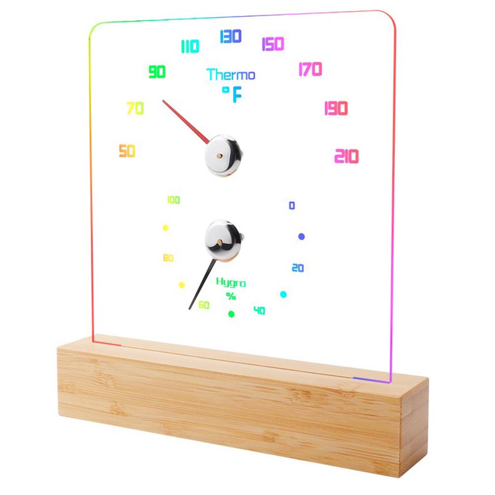 2-In-1 Sauna Thermometer Hygrometer With LED Light Sauna Accessories Wall Mounted Temperature And Humidity Meter Charging