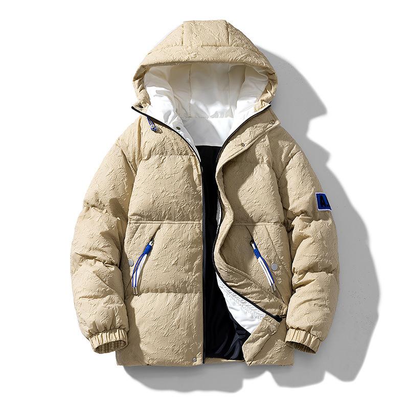 

Men s Winter New Korean Version of Cotton-padded Coat Trend Thick Hooded Coat XL хаки
