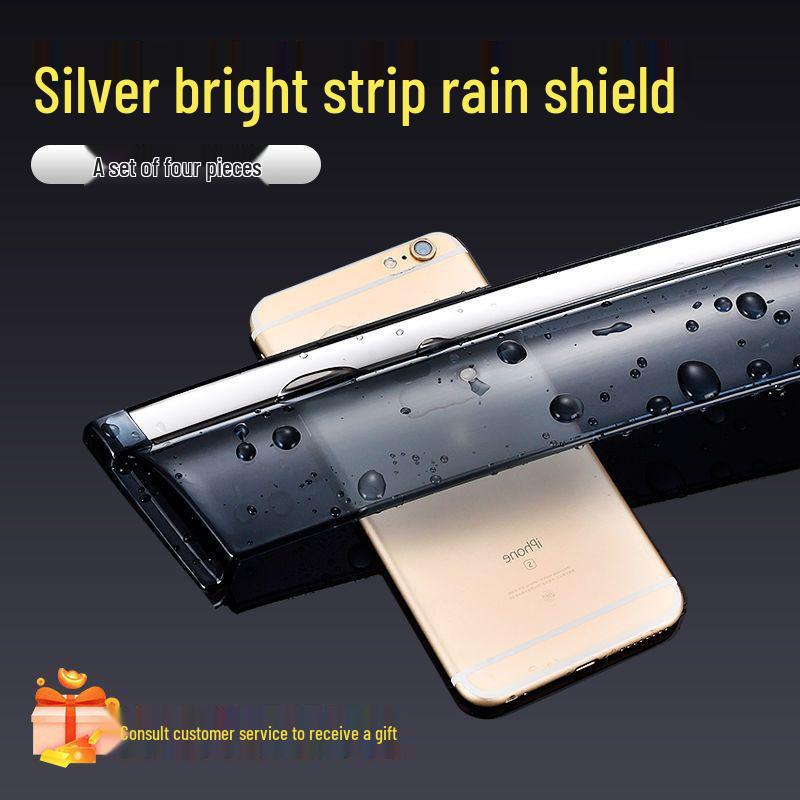 Compatible with Suzuki Models: Fengyu, Qiyue, Alto, Tianyu SX4, and Vitara Window Rain Guards Electroplated Silver Bright Strips [4 pieces]