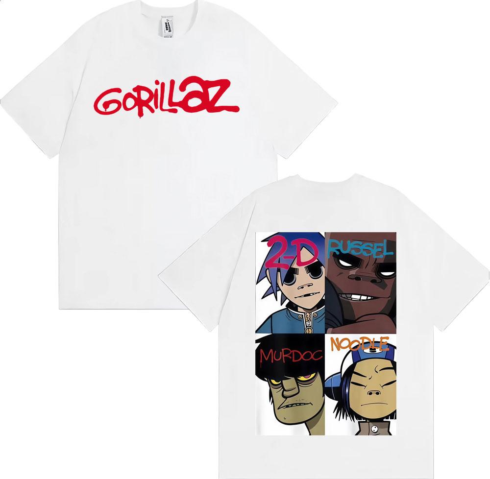 Gorillaz Band Face Arts Graphic Tshirts Unisex Women Clothing Retro Cartoon Short Sleeve T Shirts Fashion Casual Oversized Tshirt