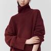 Gray High Collar Women's Knit Sweater: 2026 Autumn/Winter Loose, Thickened, Lazy Korean Style Base Layer