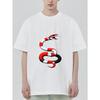Crewneck T Shirt Black Snake Pattern Print Men's Casual Wear Streetwear Fashion Top