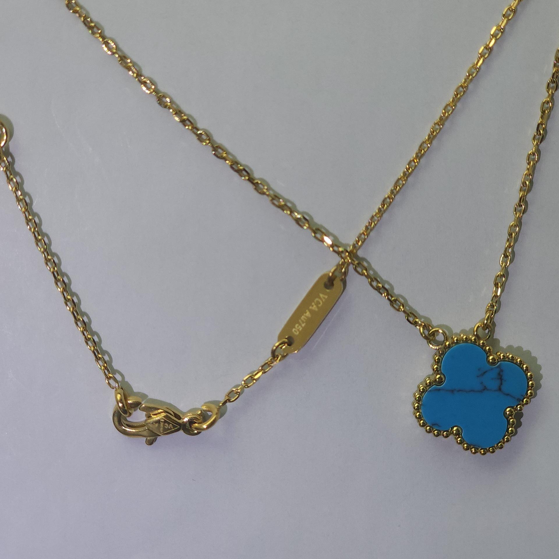 

Титанова сталь Версія преміум Чотирилисник Кольє Жіноче Натуральне Перламутрове Кольє Кольє на ключицю Жіночі Легка розкіш Високоякісні Ювелірні вироби