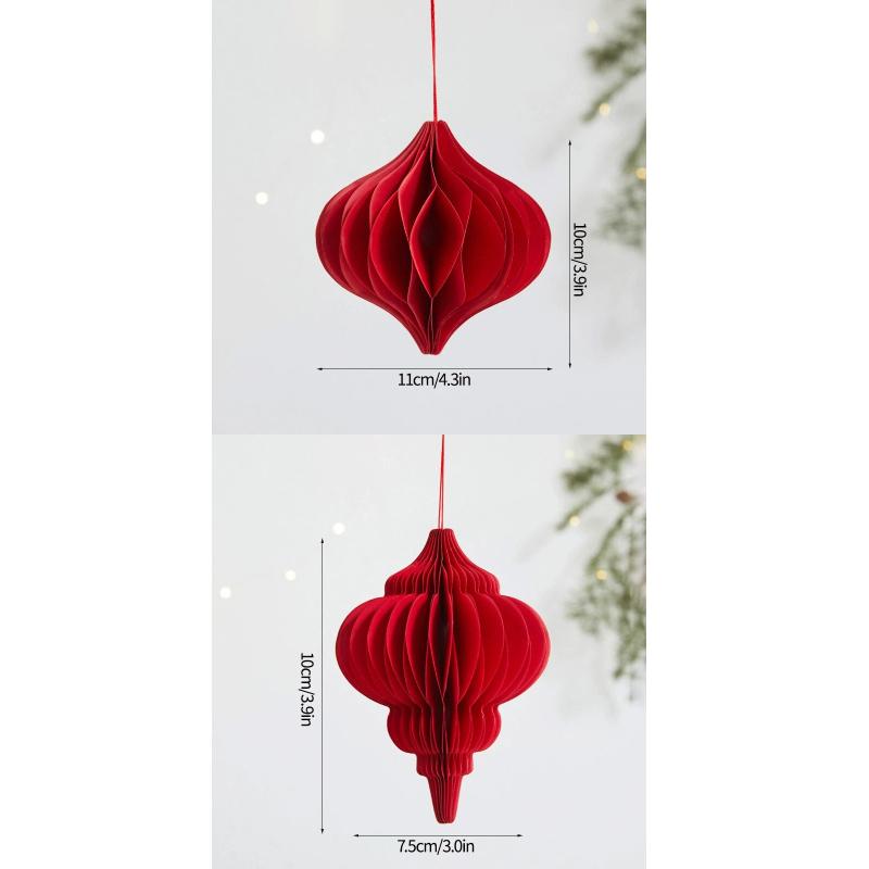 3D Paper Honeycomb Ball Santa Tree Hanging Pendant Christmas Hanging Ornament Lantern New Year Navidad Wedding Decor Supplies