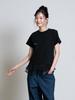 OAFISH Dot Ruffle Pocket T-Shirt, Black