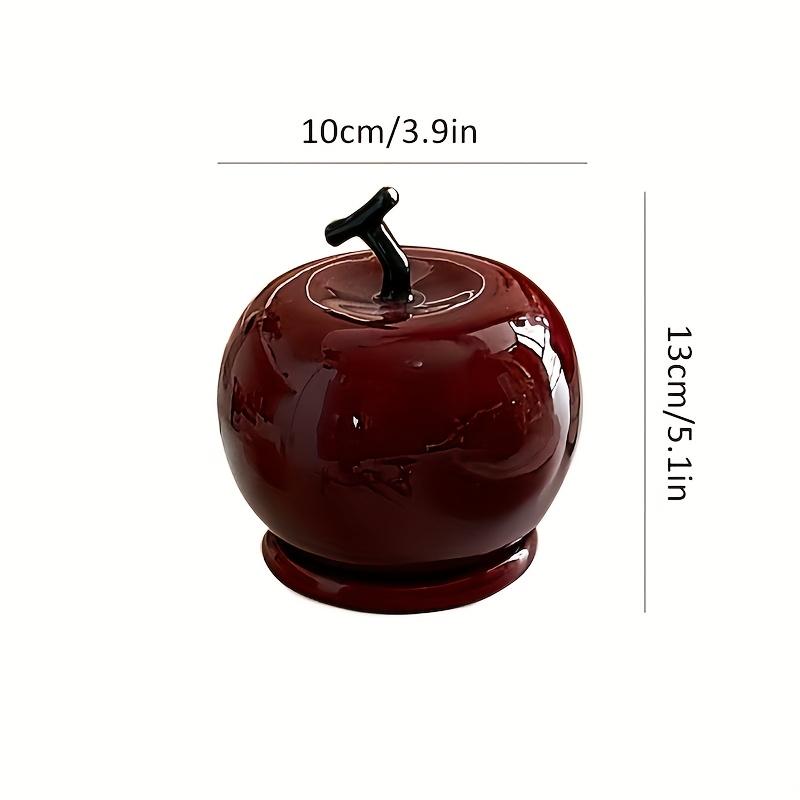 Apple-Shaped Ceramic Toothpick Holder with Lid Elegant Home Kitchen Accessory
