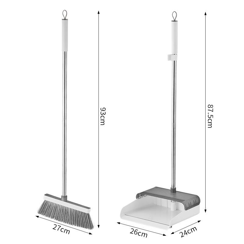 Foldable Rotating Broom & Dustpan Set with Non-Stick Hair and Soft Bristles for Living Room