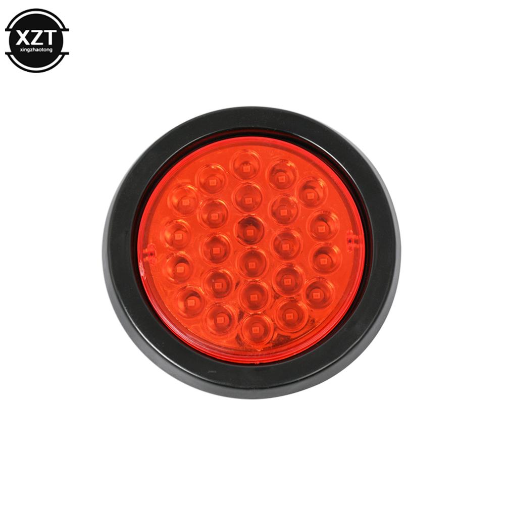 1pcs 12V 24V 24 LED Round Car Rear Taillight Brake Stop Side Marker Turn Warning Indicator Truck Trailer Reflector ATV