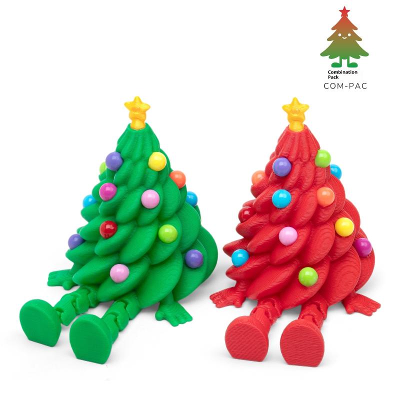 3D Printed Christmas Cute Desktop Ornaments Christmas Trees With Colorful Joints And Movable Shapes Christmas Gift Decorations