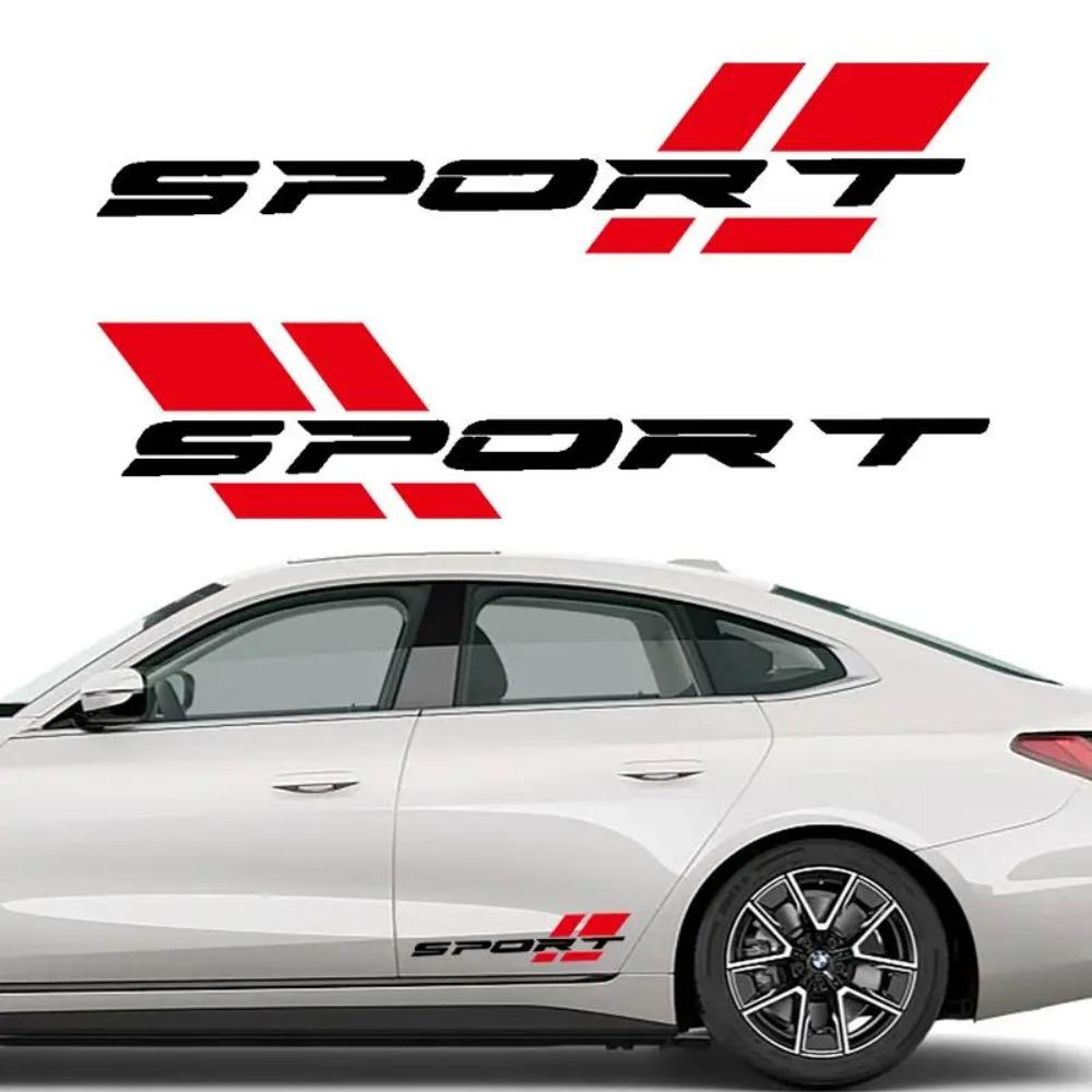 1Pair Sport Racing Car Sticker Waterproof Vinyl Decal for Auto Side Skirt Side Body Door Exterior Styling Accessories Universal
