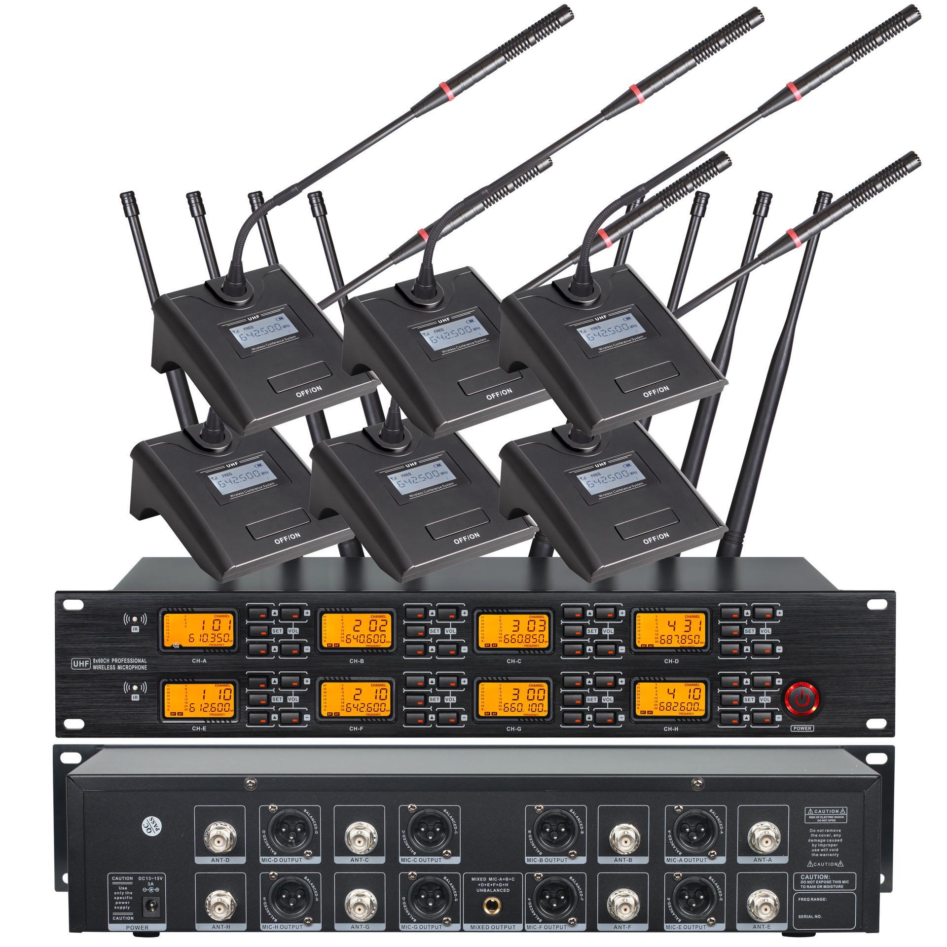 

Wireless One-to-Eight Conference Microphone System EU Plug