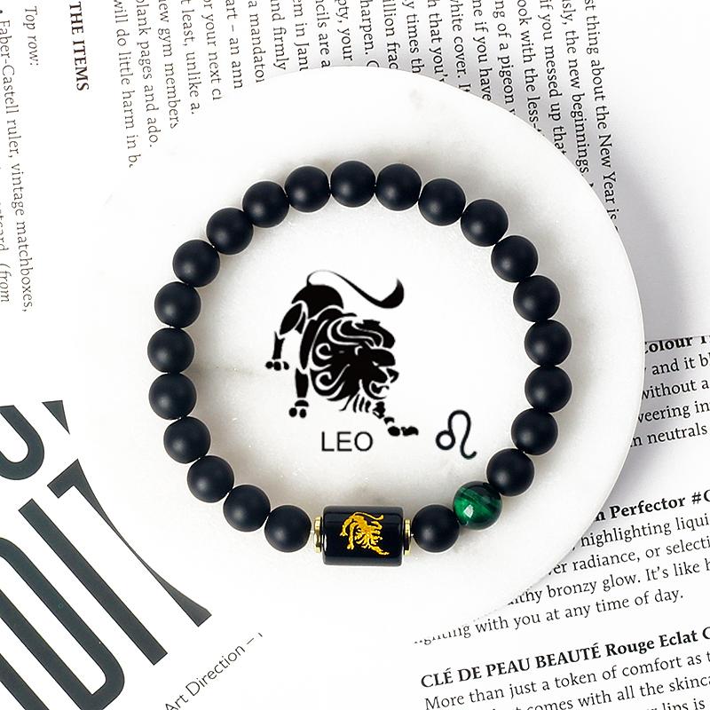12 Constellations Scorpio Bracelet Natural Stone Tiger Eye Beads Bracelets for Men Women Cancer Virgo Leo Libra Couple Jewelry