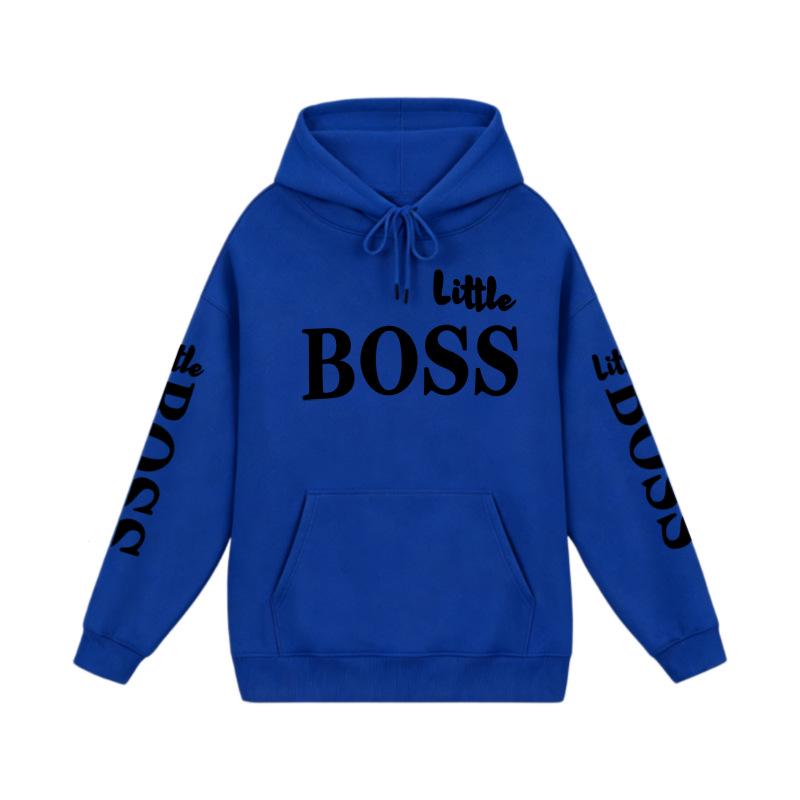 Trendy Kids' Letter Print Hoodie - 'Little Boss' Spring/Autumn Casual Sweatshirt for Boys & Girls